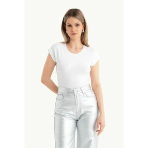 Tricou dama - jerseu - decolteu rotund - alb imagine