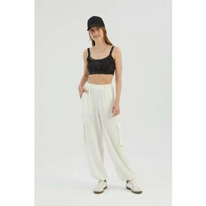 Pantaloni ampli cargo cu talie elastica imagine