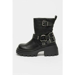 Ghete biker cu toc masiv Bravr Biker - Negru imagine