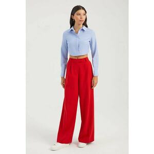 Camasa scurta dama - textil - cu dungi - albastru imagine