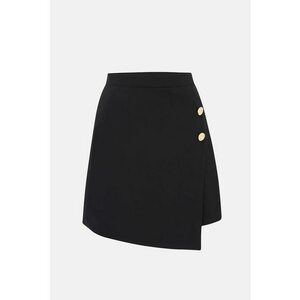 Fusta mini dama detalii aurii - textil - negru imagine