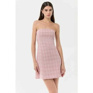 Rochie super mini - tweed - slim fit - roz - textil imagine