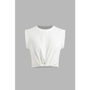 Tricou dama decolteu rotund - bumbac - alb imagine