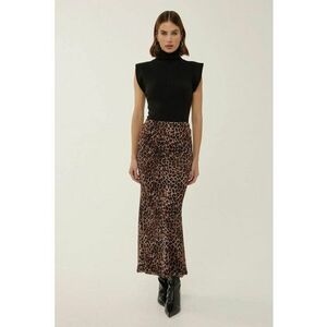 Fusta maxi dama - elastan/poliester - maro/negru imagine
