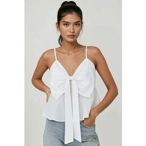 Bluza dama - decolteu in V - maneci atarnate - alb - textil imagine