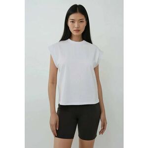 Tricou dama bumbac/poliester/elastan - alb imagine