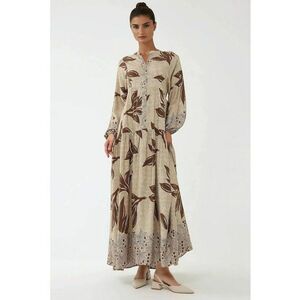 Rochie maxi - imprimeu - maro - viscoza imagine