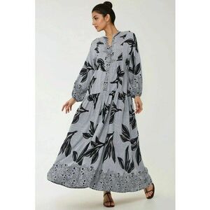 Rochie maxi - maneca lunga - albastra - viscoza imagine