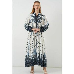 Rochie maxi - HiCCUP BDART - inchidere cu nasturi - textil - albastru cobalt imagine