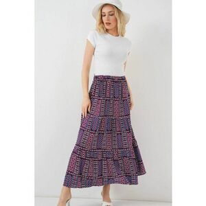 Fusta maxi HiCCUP cu model - violet - viscoza imagine