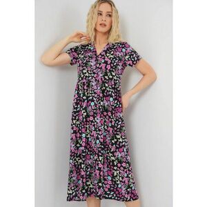 Rochie midi dama - HiCCUP - imprimeu floral - maneci scurte - viscoza - multicolor imagine