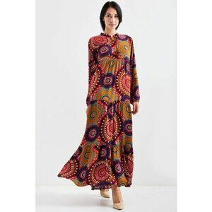 Rochie maxi HiCCUP cu papion - multicolor - poliester-lycra imagine
