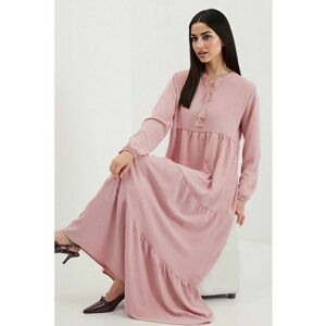 Rochie maxi dama - HiCCUP - poliester/lycra - croiala lejera - roz deschis imagine