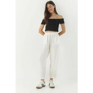 Pantaloni dama - croi larg - alb - viscoza/poliester imagine