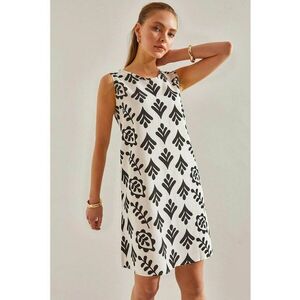 Rochie mini - HiCCUP - guler rotund - inchidere cu nasturi - in si viscoza imagine