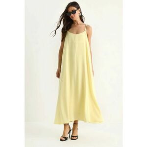 Rochie maxi dama - HiCCUP - poliester/bumbac - galben imagine