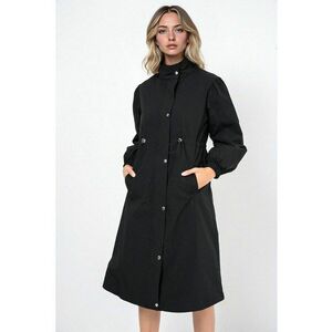 Palton dama HiCCUP - lung - cu captuseala - textil - negru imagine