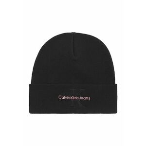 Caciula din bumbac organic cu broderie logo - Negru/Roz pastel imagine