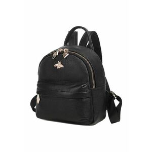 Rucsac din piele cu buzunare exterioare Teya - Negru stins imagine