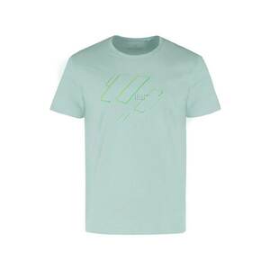 Tricou pentru barbati - cu maneci scurte - imprimeu geometric - bumbac - verde imagine