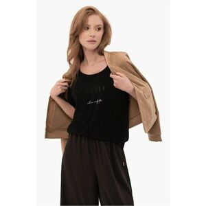 Tricou oversize T-Icon pentru femei - negru cu imprimeu imagine
