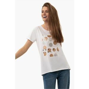 Tricou pentru femei T-Netta - alb cu imprimeu stralucitor imagine