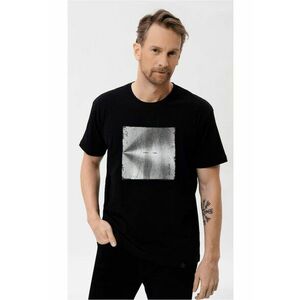 Tricou negru pentru barbati T-Vibes - Comfort Fit - Negru/Gri imagine