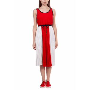 Rochie midi cu pliuri - Multicolor imagine