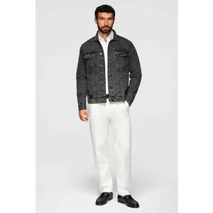 Jacheta din denim cu buzunare frontale - Negru stins imagine