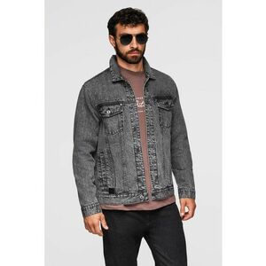 Jacheta din denim cu buzunare frontale - Gri inchis imagine