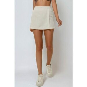 Fusta - Mini Skorts - textura de in - bej - textil imagine