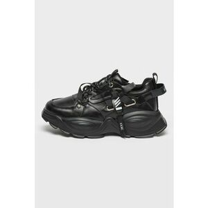 Pantofi sport de piele cu aspect masiv - Negru imagine
