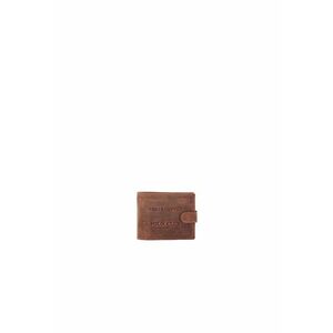 Portofel din piele cu logo - Maro cognac imagine