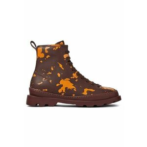Ghete de piele cu pete decorative Brutus 933 - Visiniu/Portocaliu imagine