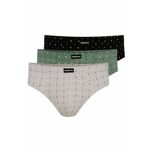 Chiloti barbati Classic set de 3 perechi gri deschis - verde khaki - negru XXL - Multicolor imagine