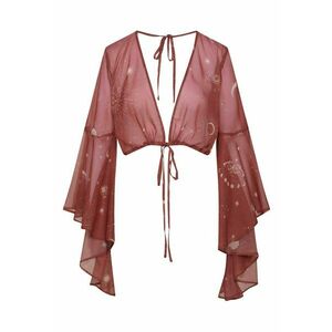 Top de plaja Lunar Rosu - Bej imagine