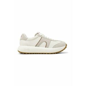 Pantofi sport flatform din piele - Alb murdar/Bej deschis imagine