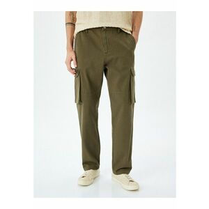 Pantaloni cargo cu croiala dreapta - Kaki imagine