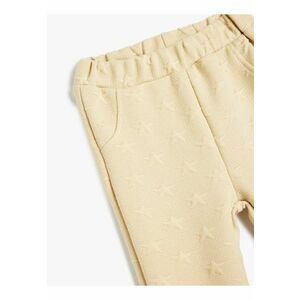 Pantaloni lungi cu stele brodate - Bej imagine