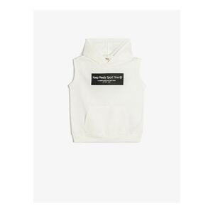 Tricou fara maneci cu gluga - Alb imagine