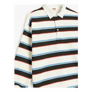 Bluza de trening supradimensionata cu guler polo - Negru imagine