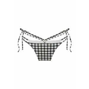 Slip brazilian cu bretele decorative 31381 - Alb/Negru imagine