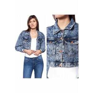 Jacheta Din Denim - Jacheta Cropped M - Croi Regular - Inchidere: Nasturi - Compozitie Material: 100% Bumbac - Numar De Buzunare: 2 - M - Albastru - 1 Bucata imagine