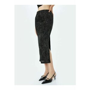 Fusta midi cu slit lateral - Negru imagine