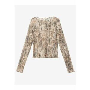 Bluza cu model piele de reptila - Maro imagine