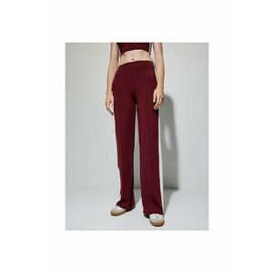 Pantaloni drepti de trening cu garnituri contrastante - Visiniu imagine