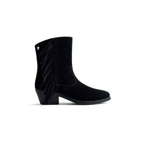 Ghete cowboy de piele intoarsa - Negru imagine