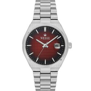 Ceas barbatesc WWG209508 40mm - curea metalica - cadran burgundy - rezistent la apa 5 ATM imagine