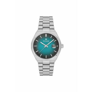 Ceas barbatesc - 40mm - curea metal - cadran verde - rezistent la apa 5 ATM imagine