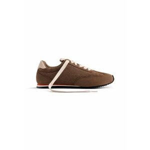 Pantofi sport low-cut de piele intoarsa - Maro imagine
